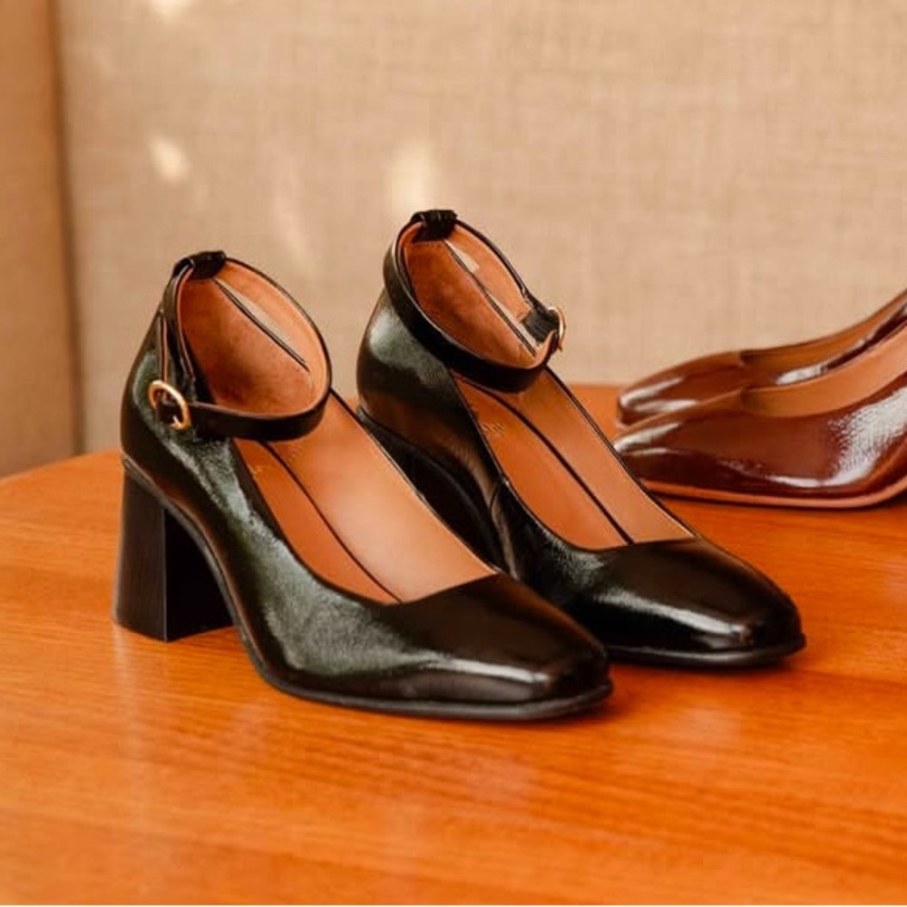 Bobbies Black Women's Ankle Strap Heels